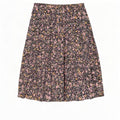 Vintage mujer A-Line falda W34 poliéster floral azul marino grande