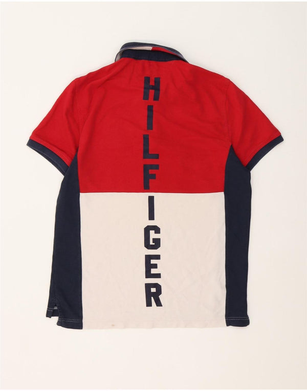 Polo Tommy Hilfiger de hombre de algodón color block en rojo medio