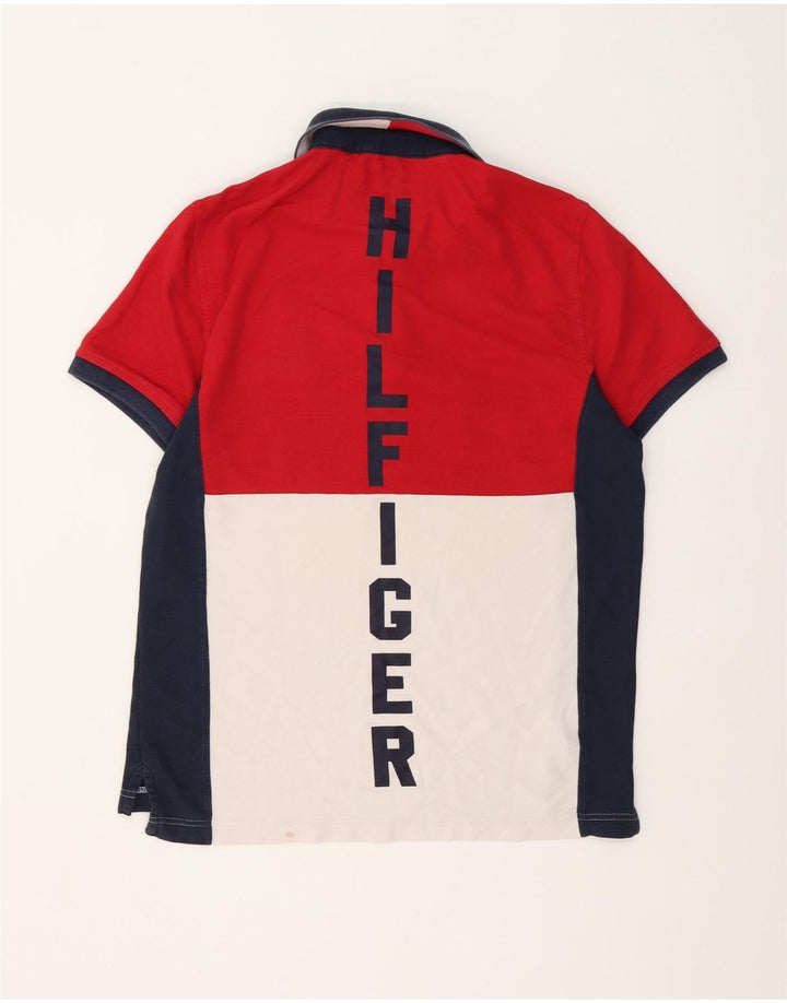 Polo Tommy Hilfiger de hombre de algodón color block en rojo medio