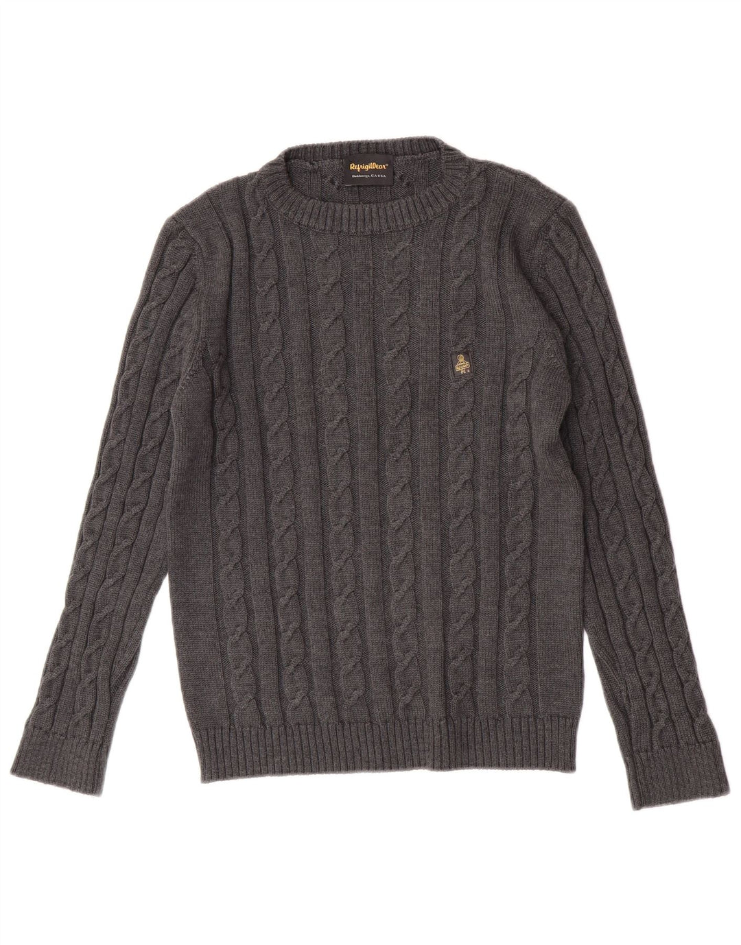Refrigiwear Jersey De Mujer Con Cuello Redondo De Lana Virgen Gris Medio