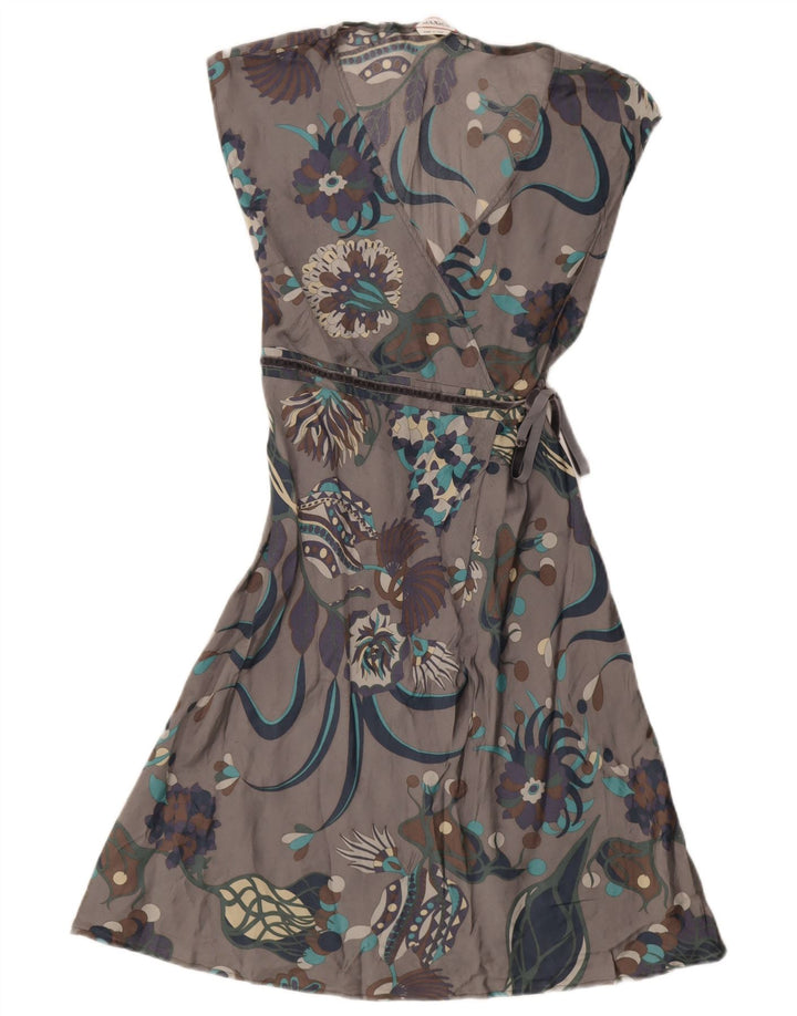 Max & Co. Vestido cruzado para mujer UK 8 Pequeño gris floral