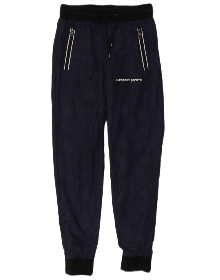 SUPERDRY Pantalones de chándal para mujer Joggers UK 6 XS Azul marino Estampado animal