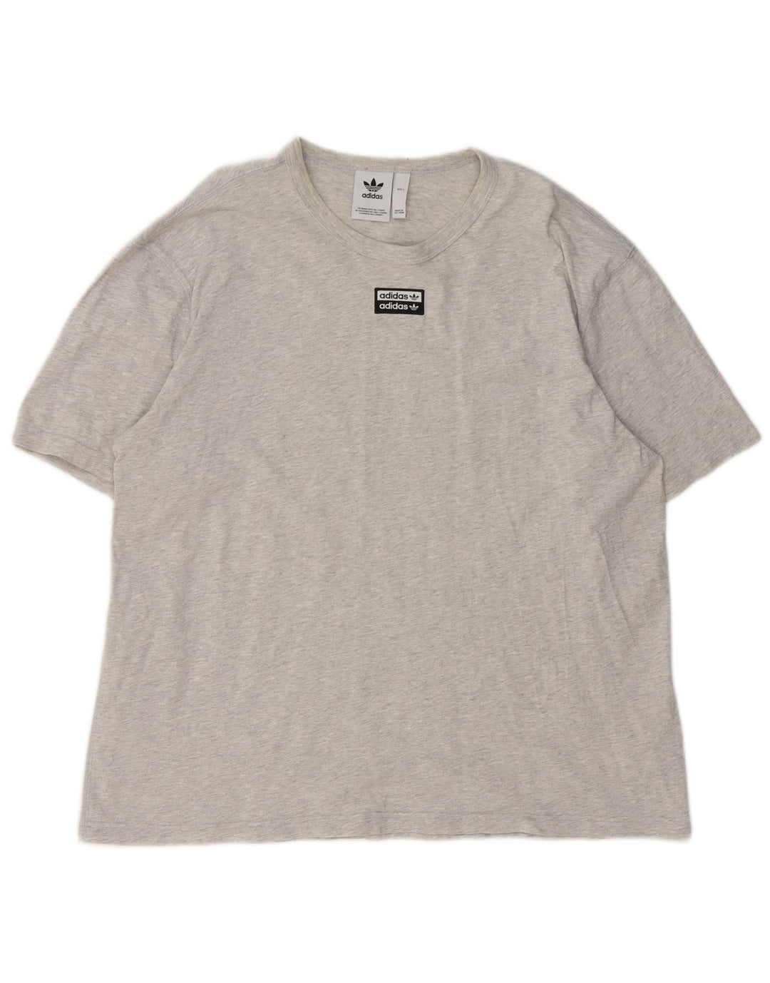 Adidas - Camiseta para hombre, talla grande, algodón moteado gris