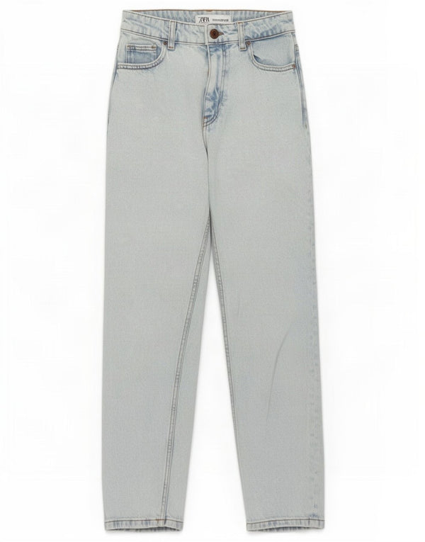 Zara Jeans Cónicos De Cintura Alta Para Mujer EU 34 2XS W24 L28 Azul