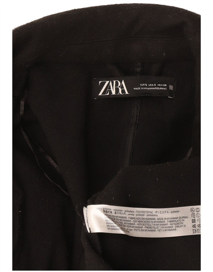 Zara Chaqueta Blazer Extragrande Abierta para Mujer UK 10 Small Poliéster Negro
