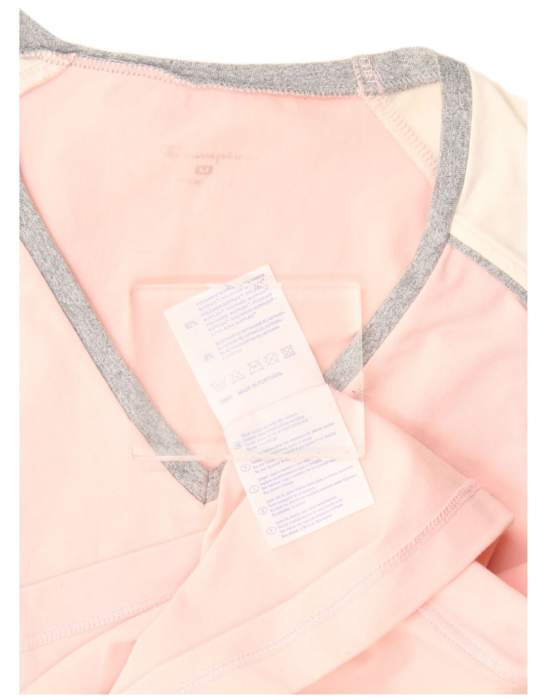 Champion Camiseta Sin Mangas Para Mujer UK 42 Poliamida Color Block Rosa Mediano