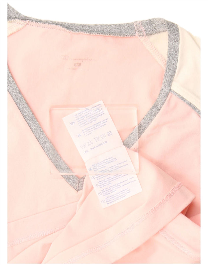 Champion Camiseta Sin Mangas Para Mujer UK 42 Poliamida Color Block Rosa Mediano