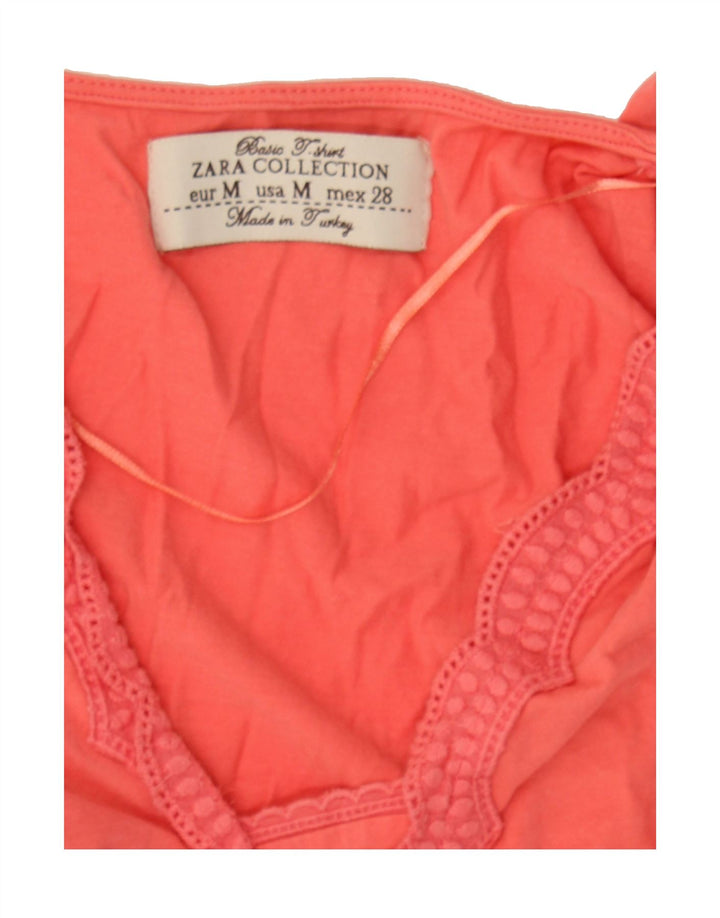 ZARA Womens Sleeveless Asymmetric Blouse Top UK 12 Medium Pink Vintage Zara and Second-Hand Zara from Messina Hembry 