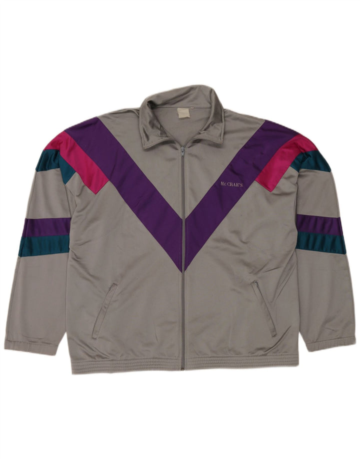 MC CRAE'S Chaqueta de chándal para hombre XL Gris Colorblock Poliéster