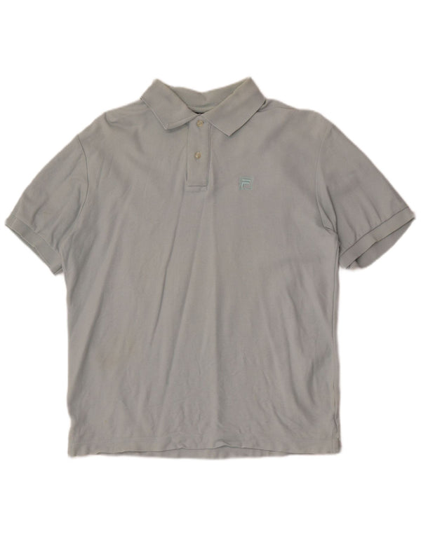 Fila Polo para hombre de algodón gris grande