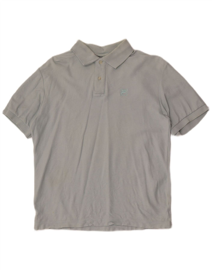 Fila Polo para hombre de algodón gris grande