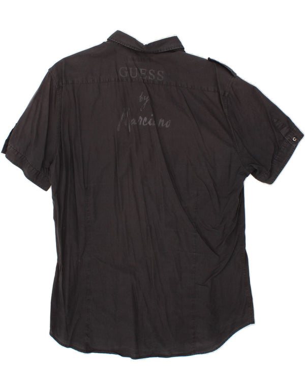 GUESS BY MARCIANO Camisa de manga corta con gráfico militar para hombre 2XL Algodón gris