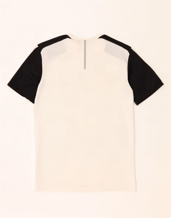Adidas Hombre Climalite Camiseta Top Pequeño Blanco Colorblock Poliéster