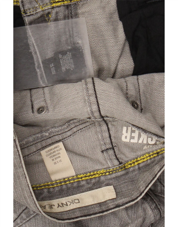 Dkny Jeans rectos desgastados para hombre W31 L30 Algodón gris