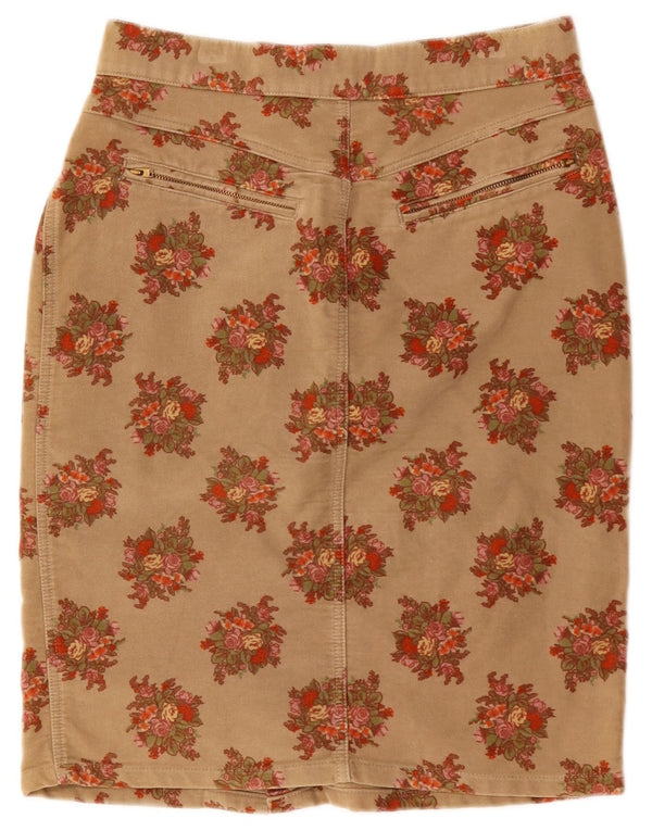 Laura Biagiotti Falda Lápiz Mujer W28 Medio Beige Floral