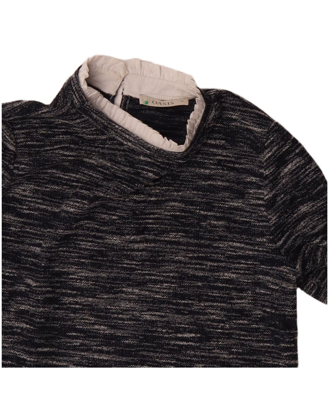 Oasis Blusa de manga larga para mujer UK 44 Medio azul marino moteado