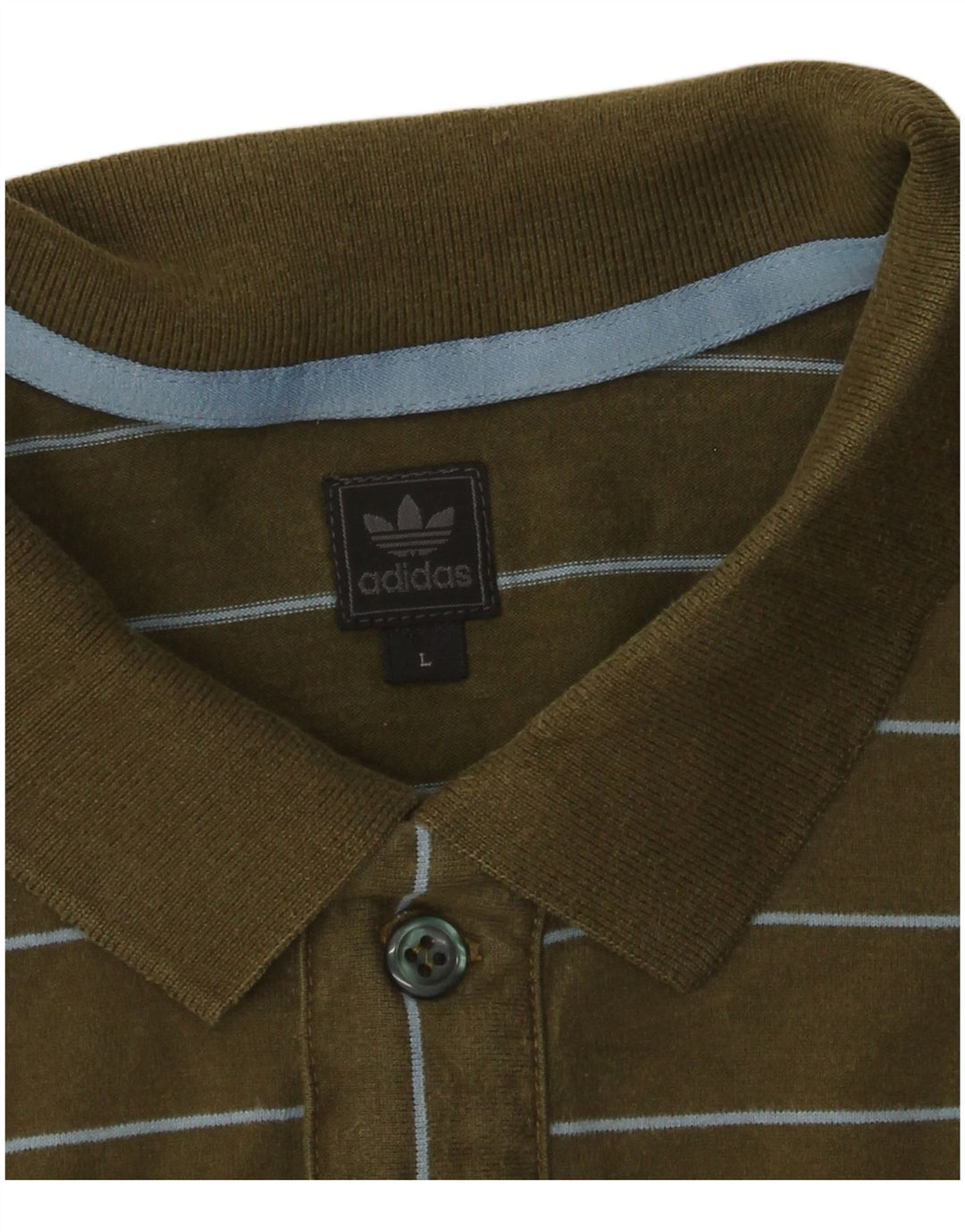 Adidas - Polo para hombre, talla grande, color caqui, a rayas