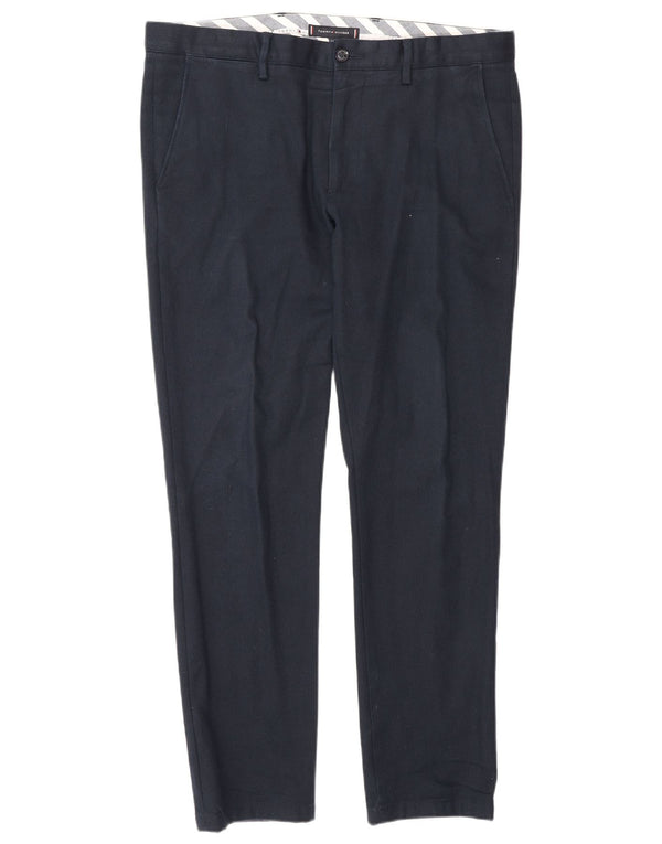 Tommy Hilfiger Pantalones casuales delgados para hombre W34 L30 Algodón azul marino