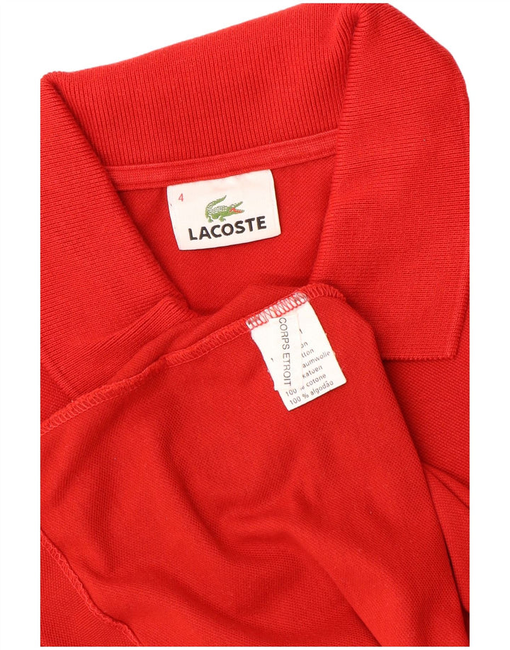 LACOSTE Polo para hombre talla 4 mediano algodón rojo