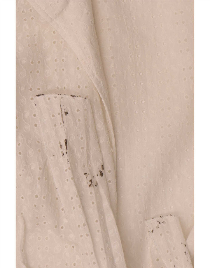 Naracamicie Blusa cruzada para mujer US 2 XS Algodón blanco