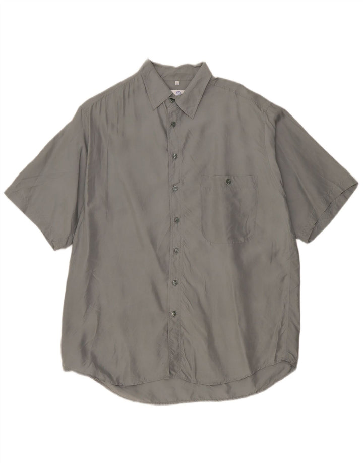 Nuevo Fast Camisa de manga corta para hombre talla 41/42 grande gris seda