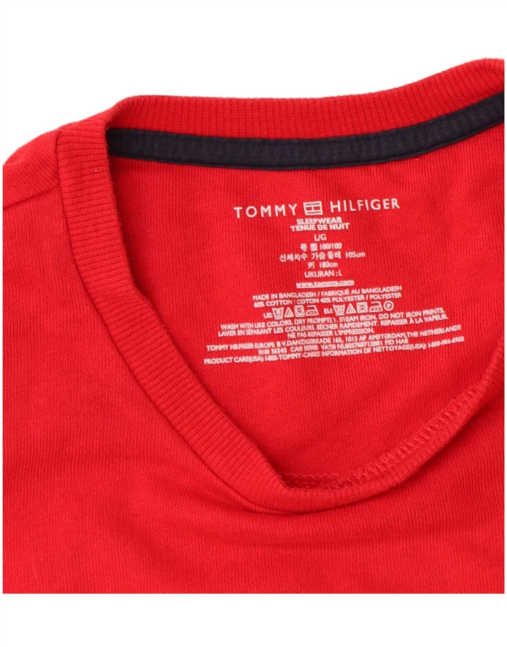 TOMMY HILFIGER Sudadera gráfica para hombre Jumper Large Rojo Algodón