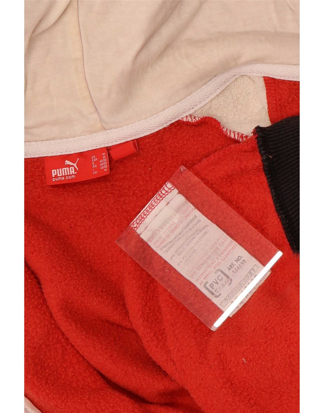 Puma Sudadera Con Capucha Y Cremallera Para Hombre De Algodón Rojo Medio Con Bloques De Color