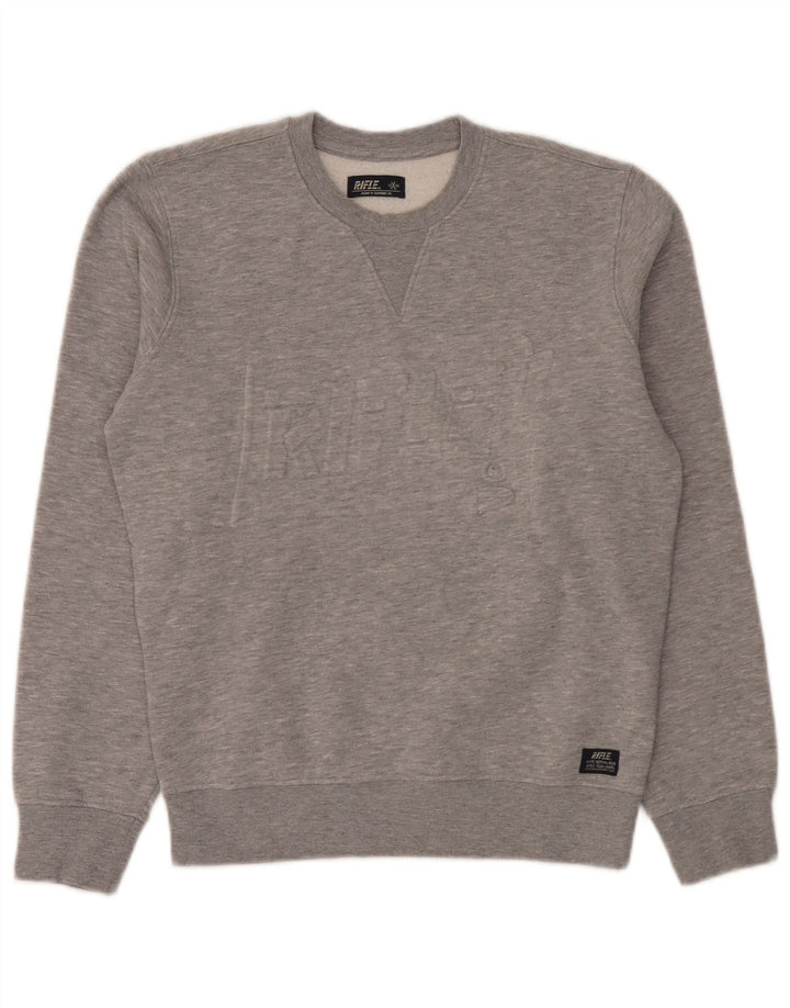 Rifle Sudadera Estampada Hombre Jersey Pequeño Algodón Moteado Gris