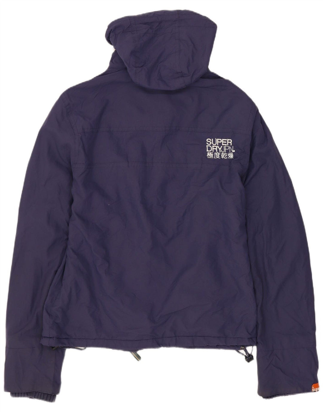 SUPERDRY Chaqueta cortavientos con capucha para mujer UK 40 Medium Azul marino Nylon