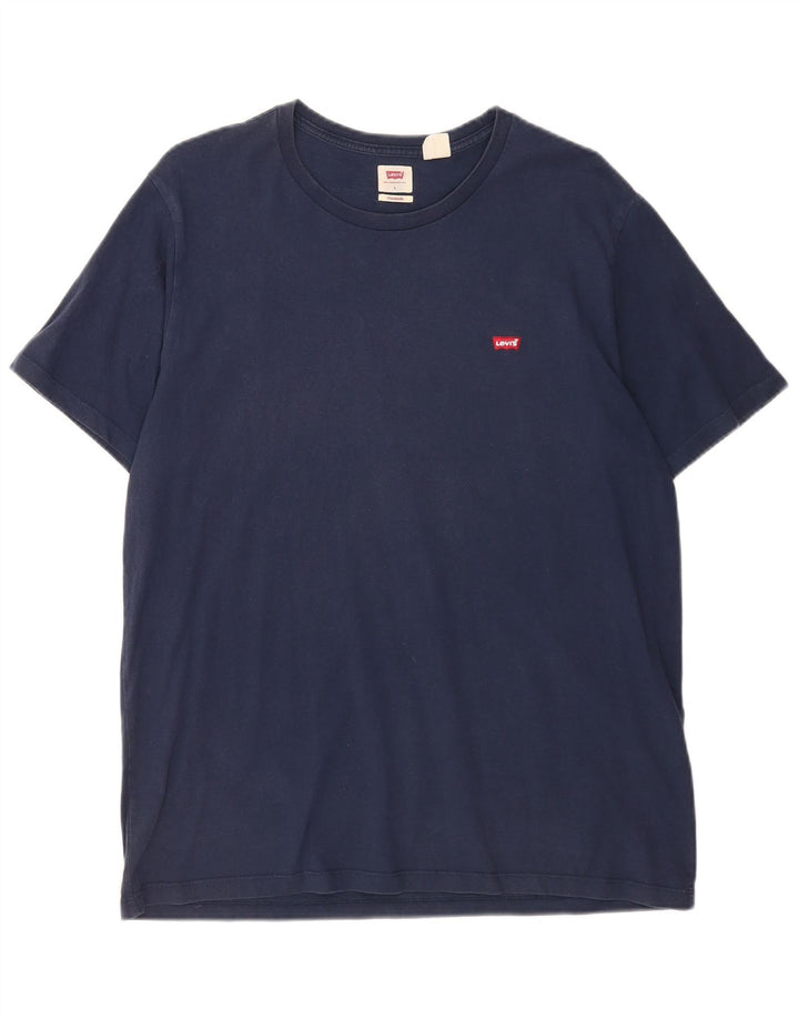 Levi's Camiseta estándar para hombre Top grande de algodón azul marino