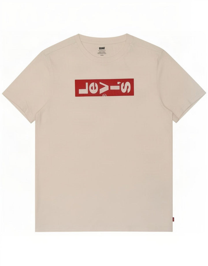 Levi's Camiseta gráfica para hombre Top Small White Cotton