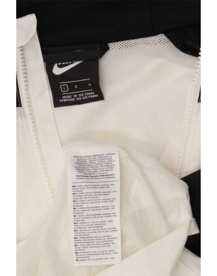 Nike - Chaqueta de chándal con capucha para hombre, talla grande, color blanco, poliéster, color block