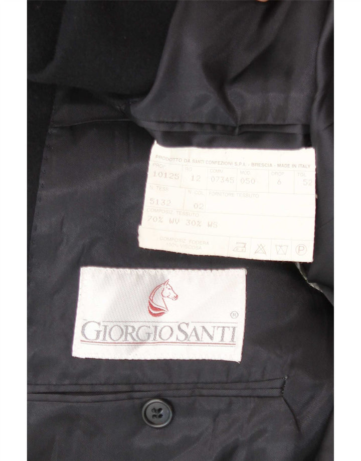 Giorgio Santi Chaqueta tipo blazer de 2 botones para hombre IT 52 XL Lana negra