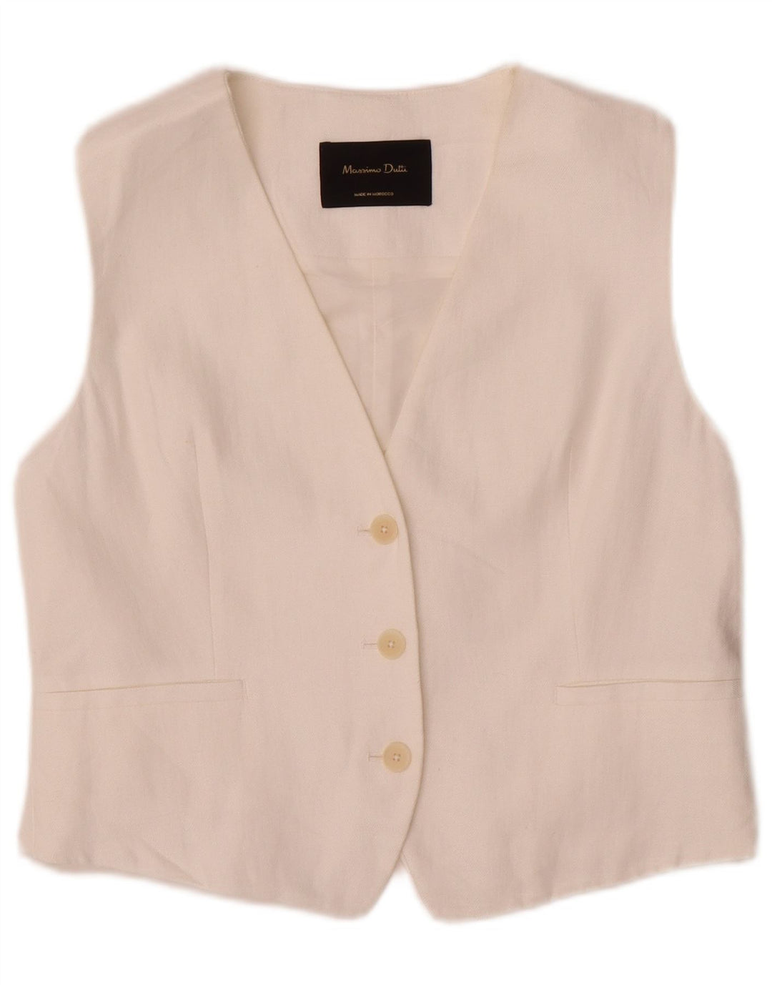 Chaleco Massimo Dutti Mujer UK 4 Mediano Algodón Blanco