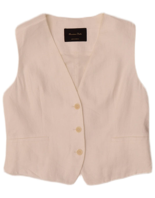 Chaleco Massimo Dutti Mujer UK 4 Mediano Algodón Blanco