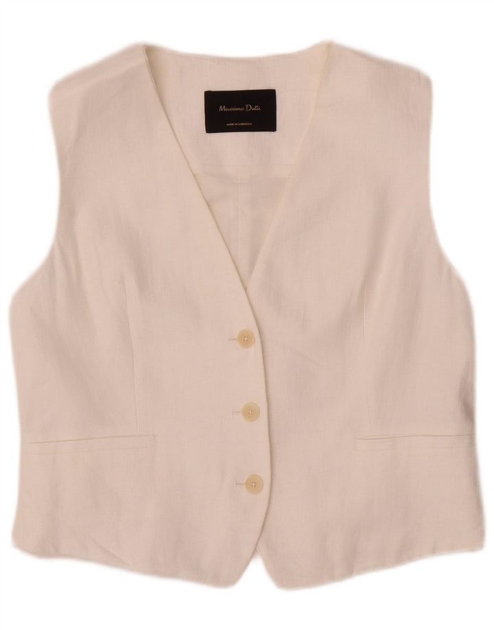 Chaleco Massimo Dutti Mujer UK 4 Mediano Algodón Blanco