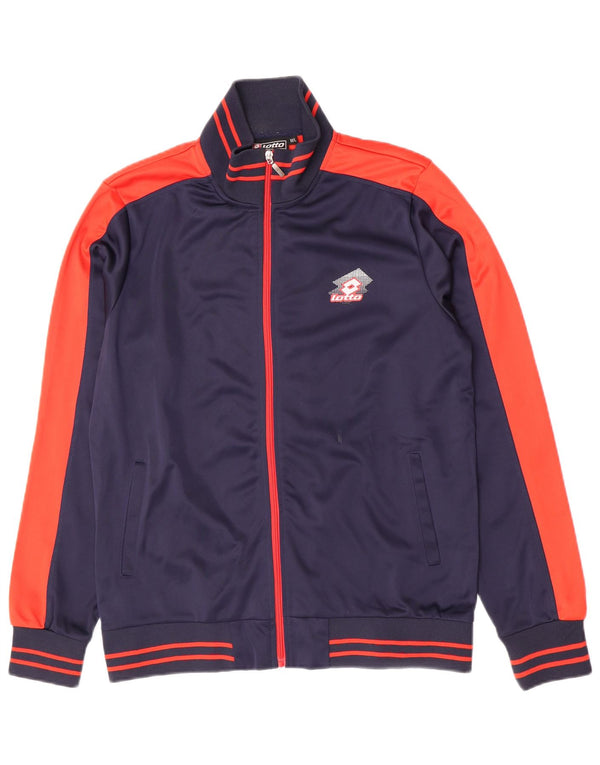 Lotto Hombre Chándal Top Chaqueta Mediana Azul Marino Colorblock Poliéster