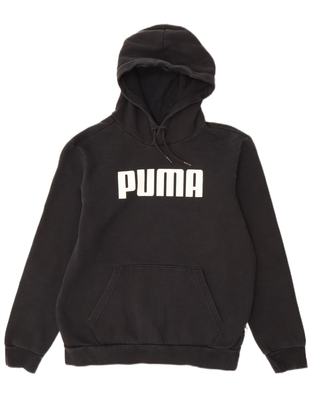PUMA Jersey con capucha gráfica para hombre pequeño de algodón negro