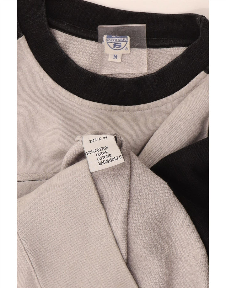 North Sails Hombre Sudadera Gráfica Jersey De Algodón Color Block Gris Medio
