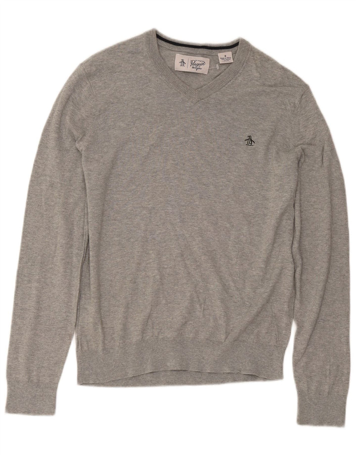 Penguin - Jersey con Cuello en V para Hombre, algodón Gris Medio
