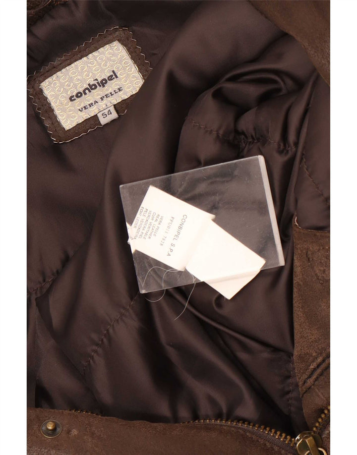 Conbipel Chaqueta Bomber De Ante Para Hombre IT 54 XL Cuero Marrón