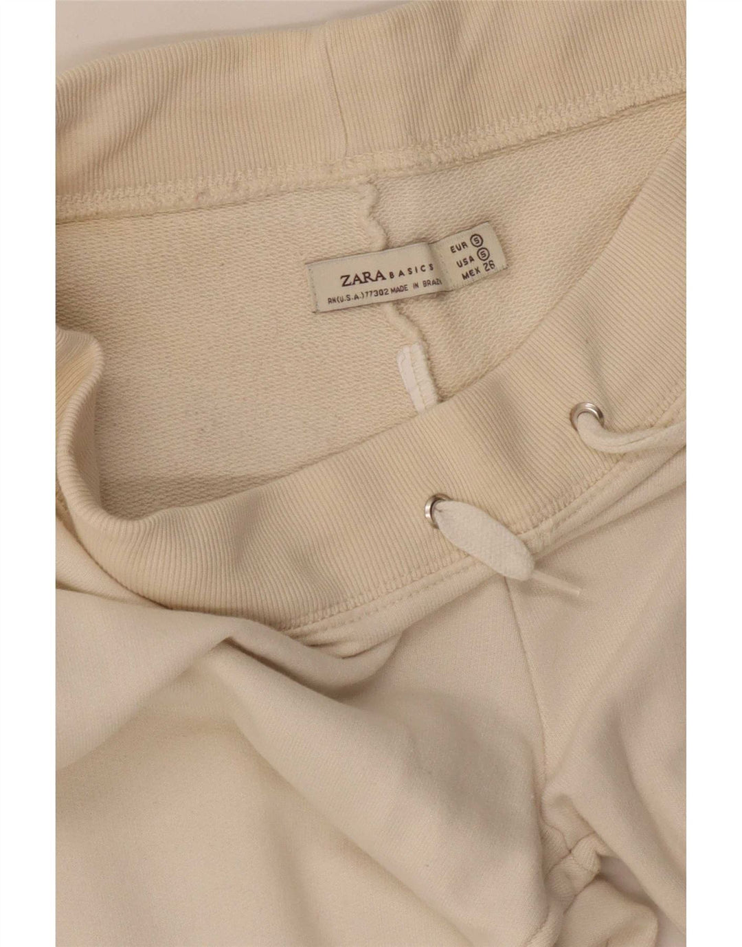 Zara Mujer Pantalones De Chándal UK 8 Small Off White