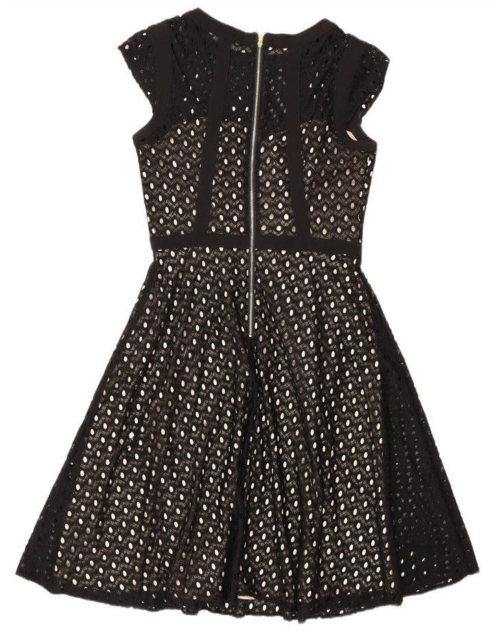 Monsoon Vestido acampanado para mujer UK 40 Small Nylon negro