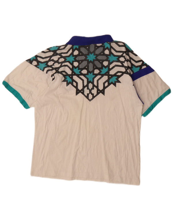 Polo Lotto Hombre XL Algodón Geométrico Blanco