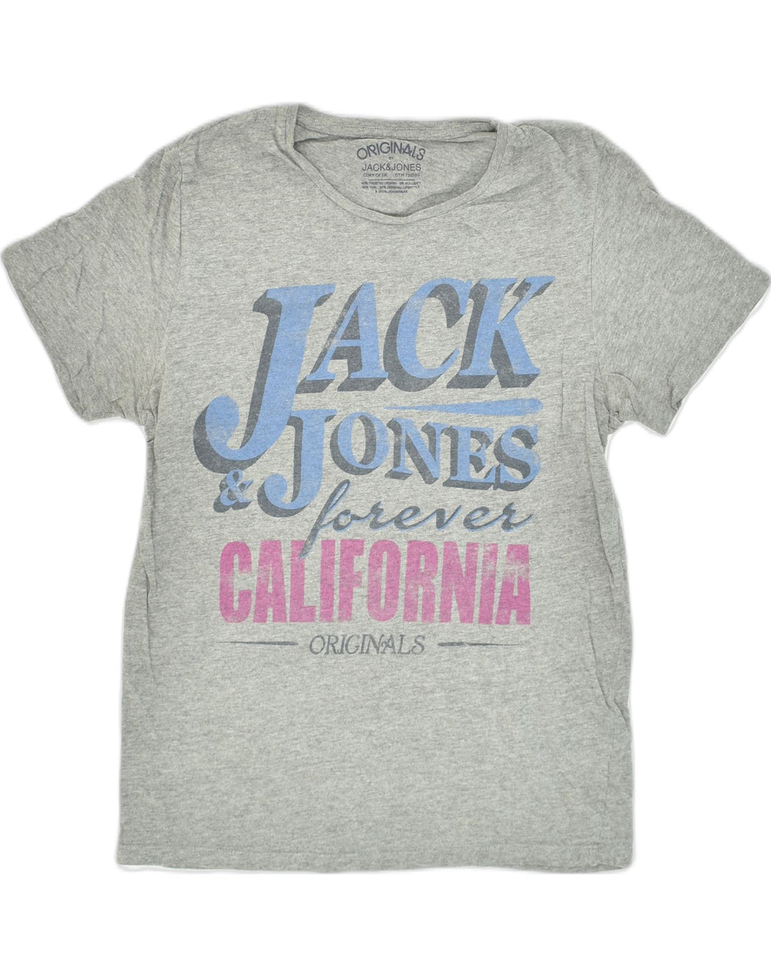 JACK & JONES Mens Graphic T-Shirt Top Medium Grey Cotton | Vintage Jack & Jones | Thrift | Second-Hand Jack & Jones | Used Clothing | Messina Hembry 