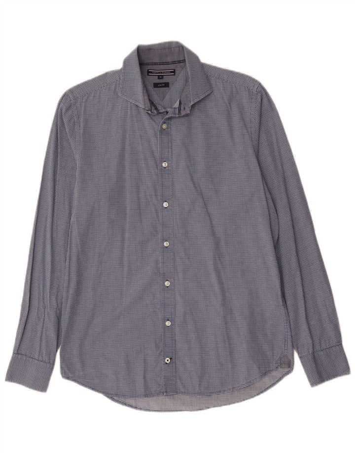 TOMMY BAHAMA Camisa slim fit de algodón a cuadros en azul medio