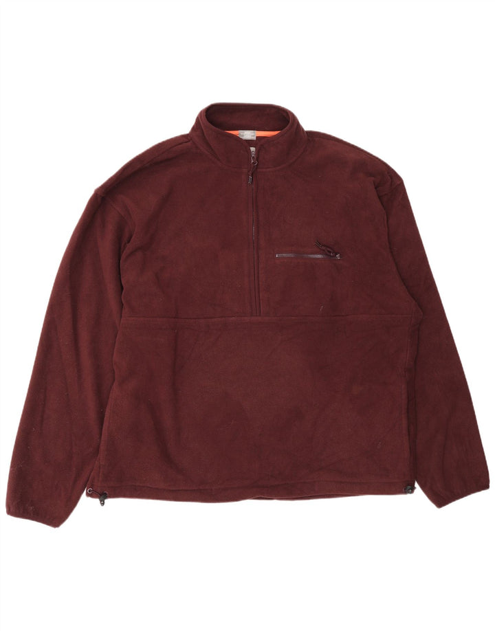 Gap - Jersey de forro polar con cuello y cremallera para hombre, tamaño grande, poliéster burdeos