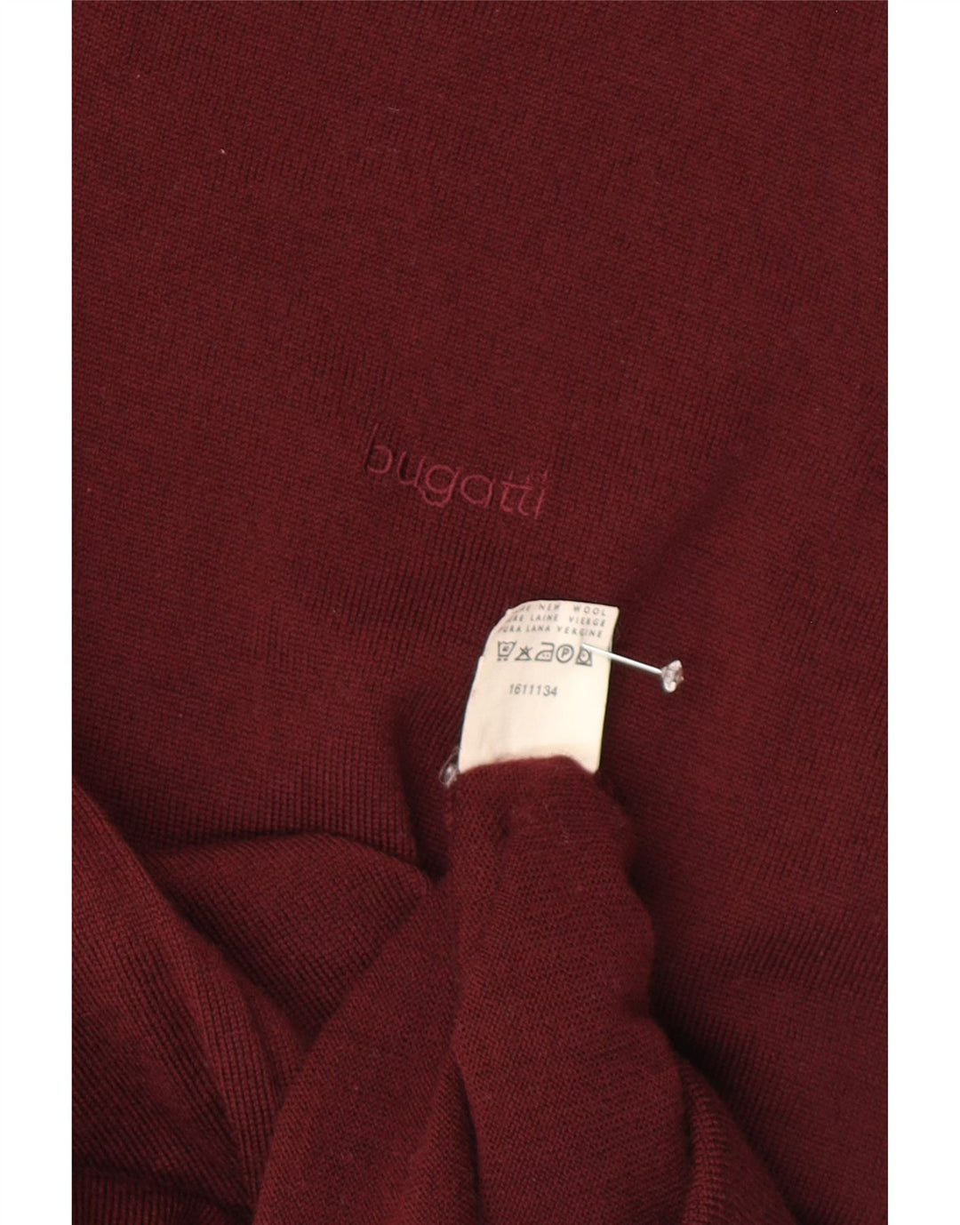 Bugatti Chaleco para hombre Camiseta sin mangas UK 40 Lana virgen burdeos mediana