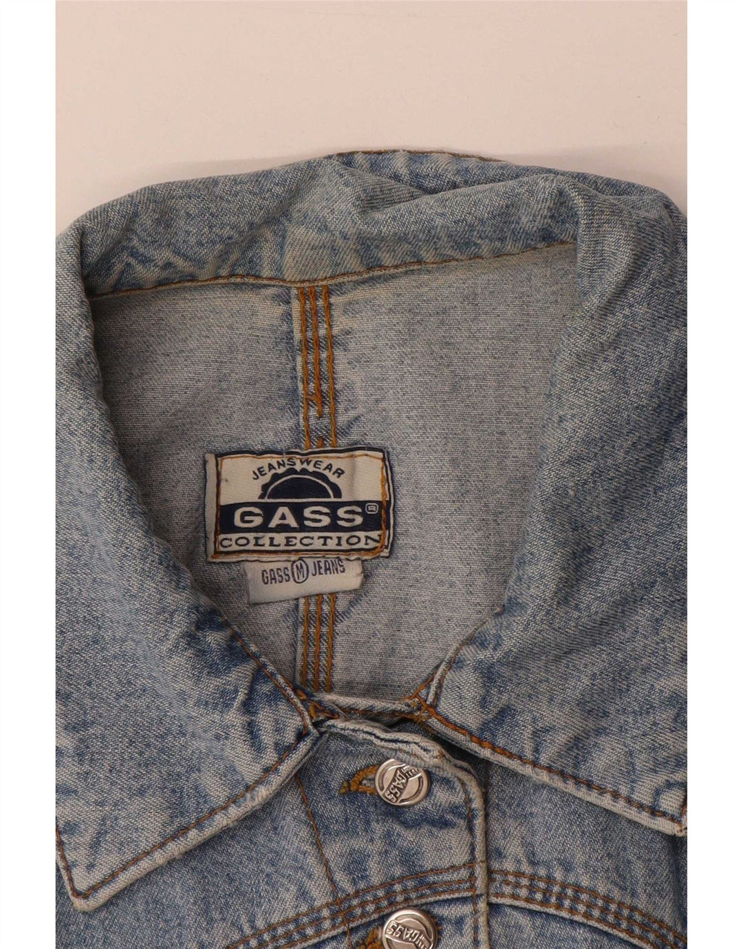 Vintage mujer crop denim chaleco Reino Unido 12 azul medio