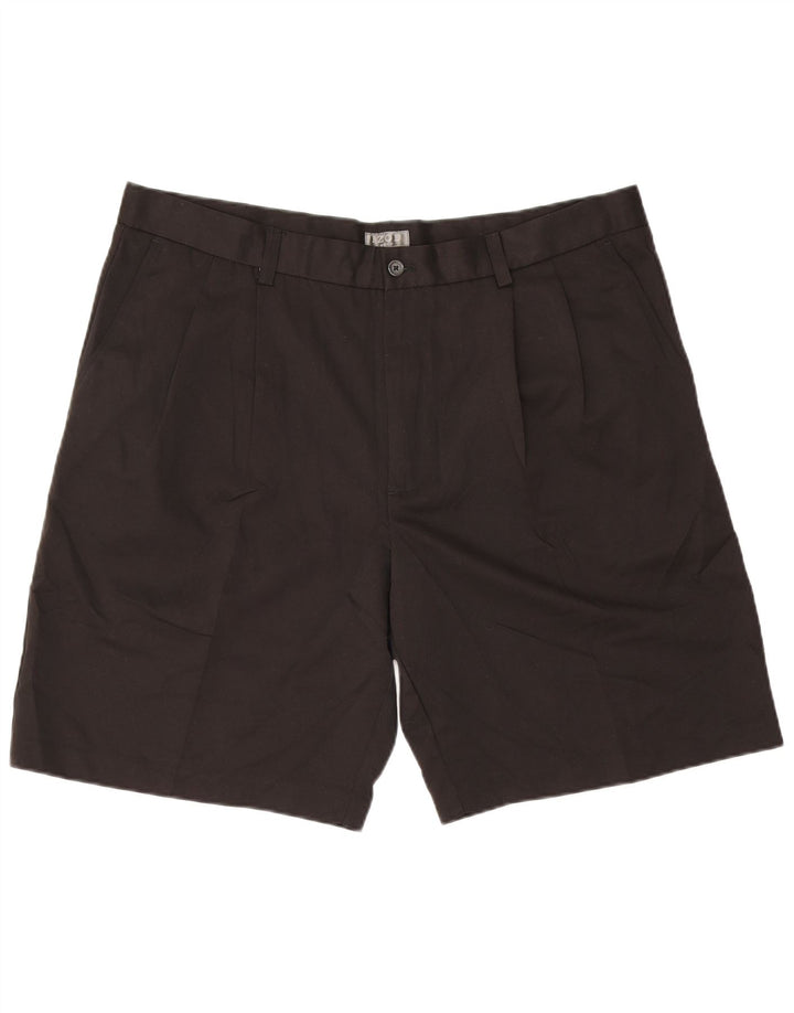 Izod Pantalones cortos chinos de golf para hombre W40 XL Poliéster negro